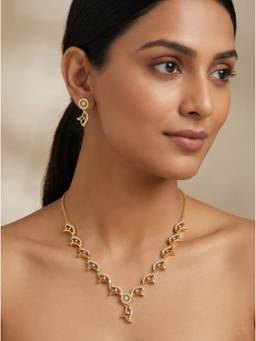 Gahan - Gold Plated American Diamond Necklace Set for Women