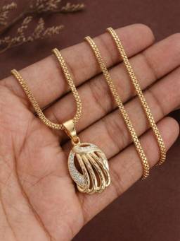 Gahan - Gold Plated Daily Wear AD Stone Chain Pendant for Women