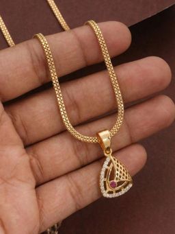 Gahan - Gold Plated Daily Wear AD Stone Chain Pendant for Women