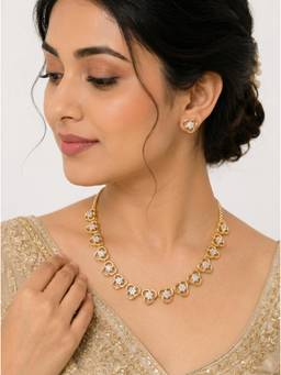 Gahan - Gold Plated American Diamond Necklace Set for Women