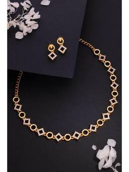 Gahan - Gold Plated American Diamond Necklace Set for Women