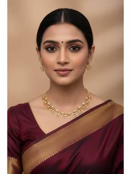 Gahan - Gold Plated American Diamond Necklace Set for Women