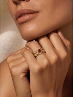 Gahan - American Diamond Adjustable Ring for Women