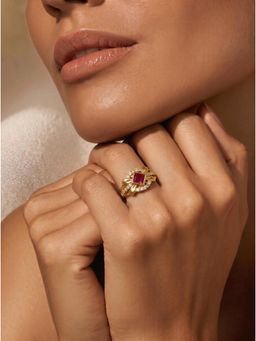 Gahan - American Diamond Adjustable Ring for Women