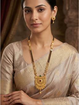 Gahan - Traditional Gold Plated Mangalsutra with Earrings for Women