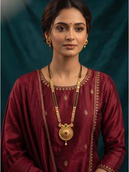 Gahan - Traditional Gold Plated Mangalsutra with Earrings for Women