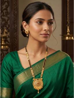 Gahan - Traditional Gold Plated Mangalsutra with Earrings for Women