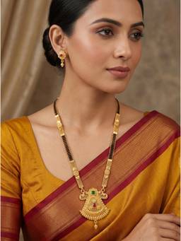 Gahan - Traditional Gold Plated Mangalsutra with Earrings for Women