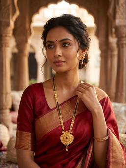 Gahan - Traditional Gold Plated Mangalsutra with Earrings for Women