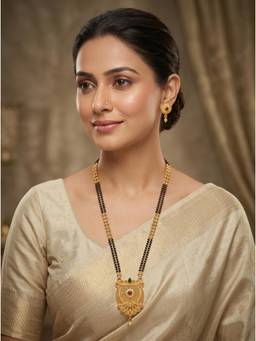 Gahan - Traditional Gold Plated Mangalsutra with Earrings for Women