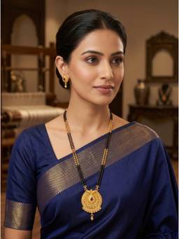 Gahan - Traditional Gold Plated Mangalsutra with Earrings for Women