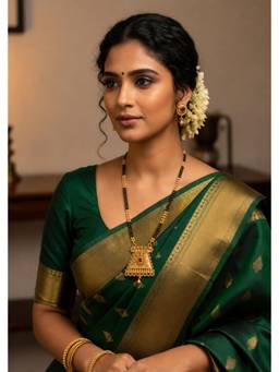 Gahan - Traditional Gold Plated Mangalsutra with Earrings for Women