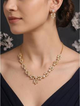 Gahan - Gold Plated American Diamond Necklace Set for Women