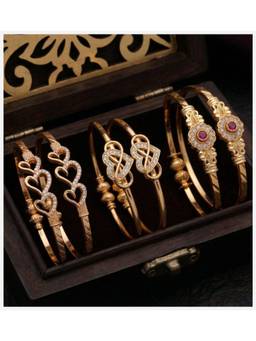 Gahan - Gold Plated Designer Bangle for Women (Pack Of 6)