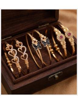 Gahan - Gold Plated Designer Bangle for Women (Pack Of 6)