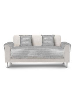 Saral Home - Axis Sofa Cover-1 Seat Cover, 2 Cushion Cover, 2 Arm Covers, Grey (Set of 5)