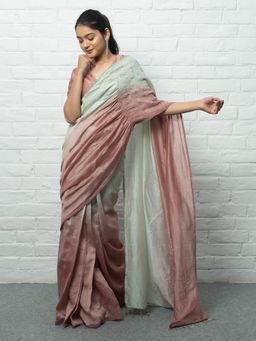 Save As - Anushna Embroidered Pink Saree without Blouse