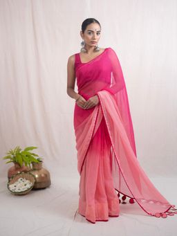Save As - Women Malika Pink Kota Saree Without Blouse