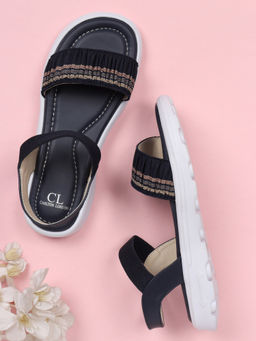 Carlton London - Stripes Navy Blue Sandals