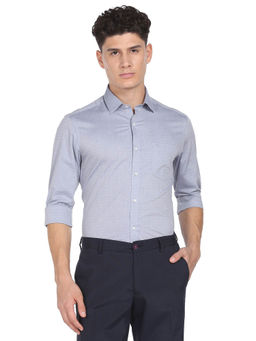 Arrow - Men Geometric Pattern Oxford Formal Shirt