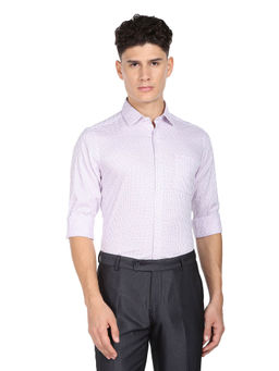 Arrow - Men Light Pink Micro Checks Formal Shirt