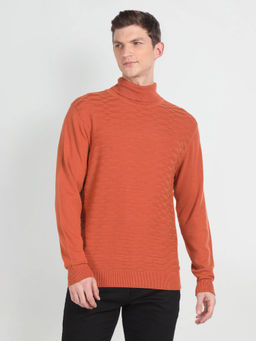 Arrow - Turtle Neck Patterned Knit Sweater
