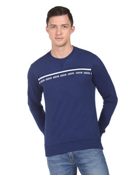 Arrow Sports - Men Blue Crew Neck Brand Print Sweatshirt