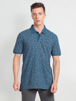 Arrow Sports - Floral Cotton Polo T-Shirt