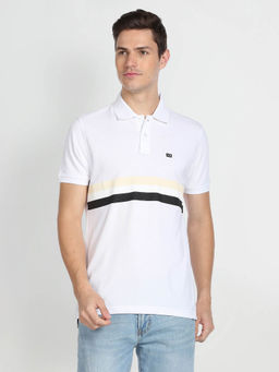 Arrow Sports - Horizontal Stripe Cotton Polo T-Shirt