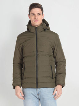 Arrow Sports - Solid Hooded Puffer Jacket