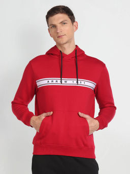 Arrow Sports - Solid Kangaroo Pocket Hooded Sweatshirt