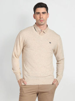 Arrow Sports - V-Neck Solid Sweater