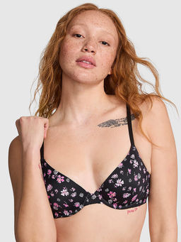 Victoria's Secret - Pink Wear Everywhere Lightly Lined Full Coverage T-Shirt Bra Black