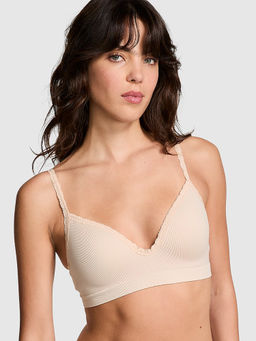 Victoria's Secret - Pink Marshmallow Seamless Push-Up Wireless Bralette Beige