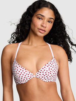 Victoria's Secret - PINK Wear Front-Close Lightly Lined Full Coverage Strappy T-Shirt Bra White