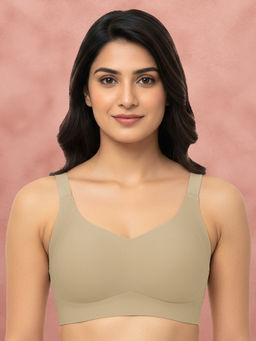 Shyaway - Elm Green Smooth Finish Non Padded Full Coverage Wirefree Seamless Detachable Bra