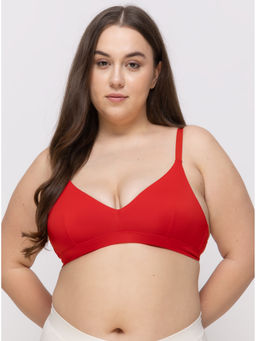 MIEZ - Triangle Non-Padded Bralette Red