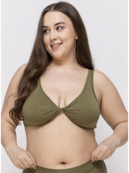 MIEZ - Twisted Reversible Non-Padded Bralette Olive