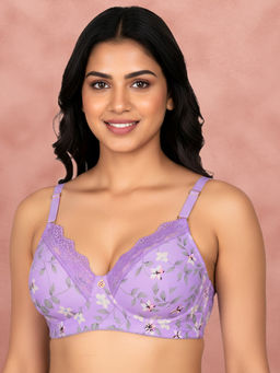 Shyaway - By Susie Lilac Breeze 3/4Th Coverage Wirefree Seamed Multiway Lace Work Padded Bra