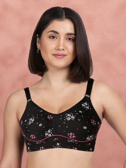 Shyaway - By Susie Black Beauty 3/4Th Coverage Seamless Contrast Piping Moulded Wirefree Bra