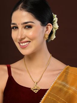 PANASH - Gold-Plated CZ-Studded Ganesh Shaped Jewellery Set