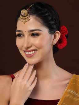 PANASH - Gold-Plated Pearls Maang Tikka