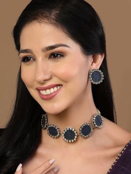 PANASH - Gold-Plated Stone-Studded Jewellery Set