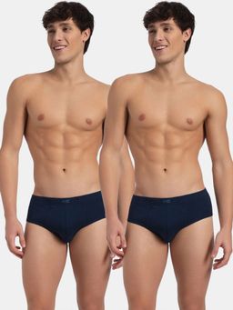 Jockey - 1009 Men Super Combed Cotton Rib Solid Brief-Pageant Blue(Pack Of 2)