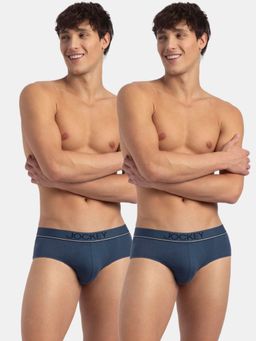 Jockey - 8037 Men Super Combed Cotton Solid Brief - Dark Denim (Pack of 2)