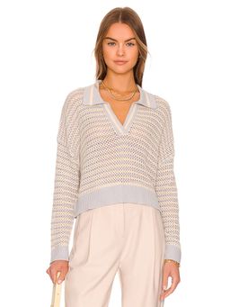 525 - Stripe Polo Pullover Sweater