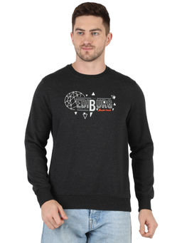 Monte Carlo - Men Black Cotton Blend Sweatshirt