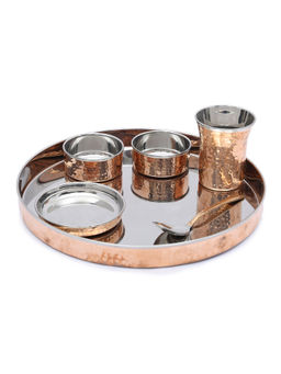 HomeTown - Sapphire Traditional Hammered Thali (Set of 6)