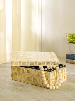 Pure Home + Living - Cream Rectangular Mother of Pearl Box