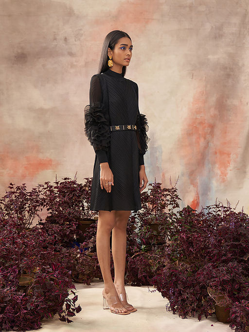 open lace back dress Pleats by Aruni